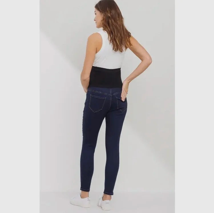 Stretch Maternity Skinny Jeans With Full Panel