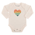 Loved Rainbow Heart Long Sleeve Baby Organic Bodysuit