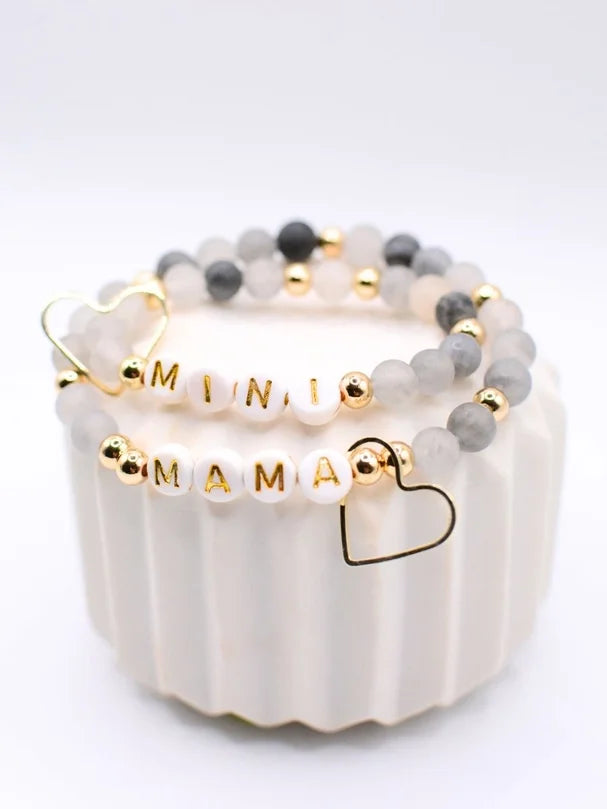 Mama & Mini Matching Bracelet Set | Grey | Mother & Child Gift