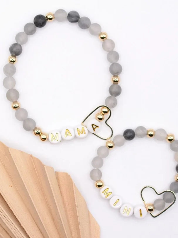 Mama & Mini Matching Bracelet Set | Grey | Mother & Child Gift