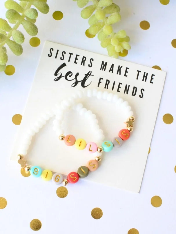 Big Sister & Little Sister Matching Bracelet Set | Sibling Gift