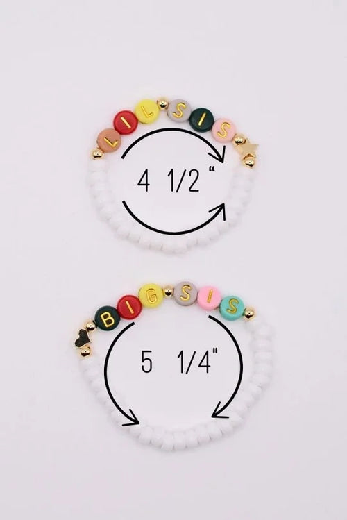 Big Sister & Little Sister Matching Bracelet Set | Sibling Gift