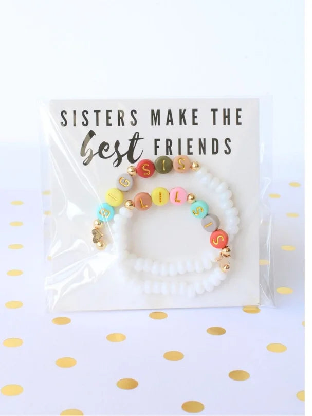 Big Sister & Little Sister Matching Bracelet Set | Sibling Gift