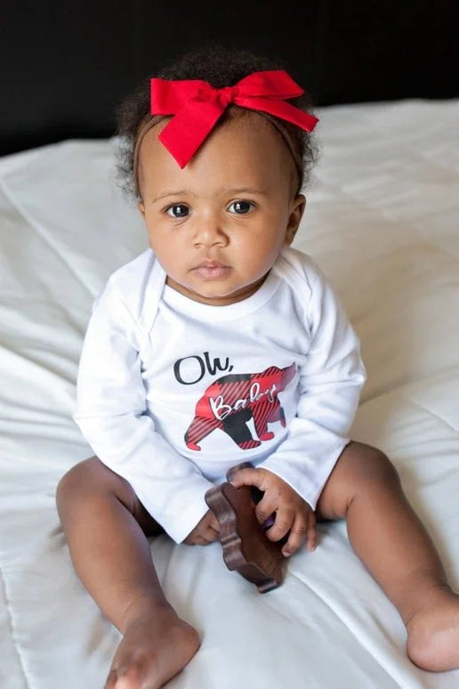 Oh Baby! Christmas Pregnancy Announcement Onesie | Long Sleeve