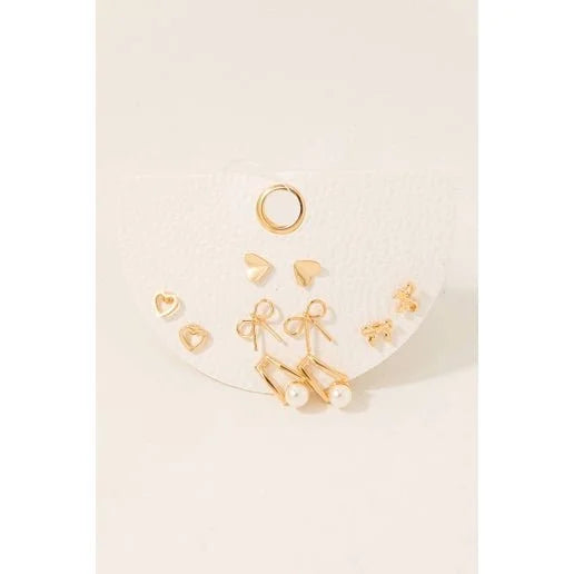 Earrings Set - Ribbon Bow