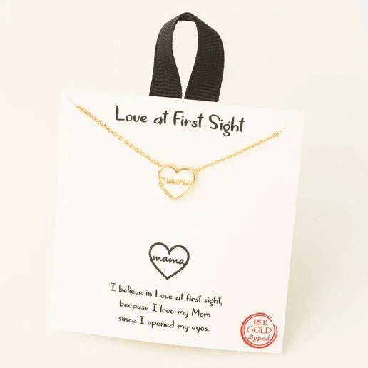 Mama Heart Pendant Necklace | Gold & Silver | Motherhood Gift