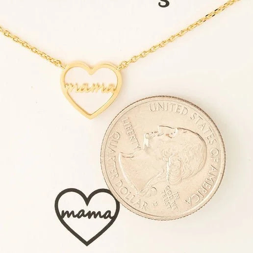 Mama Heart Pendant Necklace | Gold & Silver | Motherhood Gift