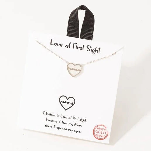 Mama Heart Pendant Necklace | Gold & Silver | Motherhood Gift