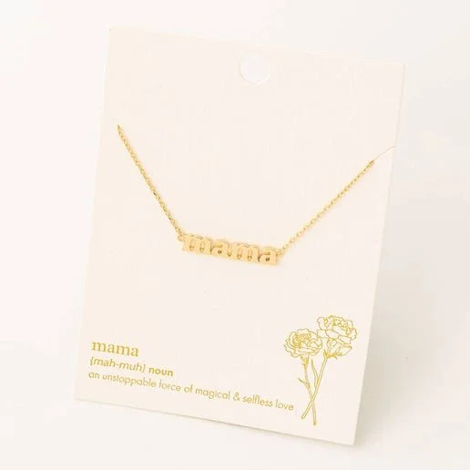 Mama Print Charm Necklace | Gold & Silver | Motherhood Gift