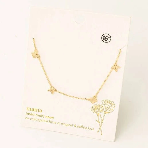 Dainty Mama Charm Necklace | Gold & Silver | Motherhood Gift