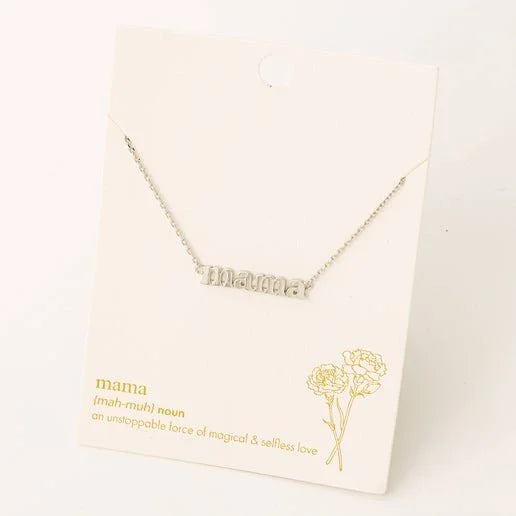 Mama Print Charm Necklace | Gold & Silver | Motherhood Gift